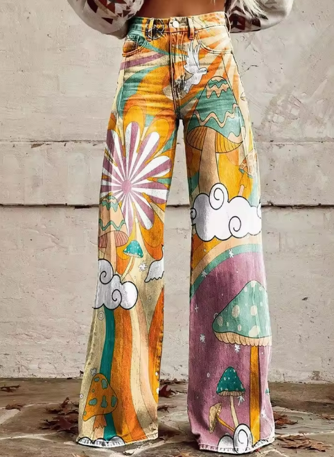 CARLOTTA™ | PANTALÓN BOHO VINTAGE DE INSPIRACIÓN RETRO